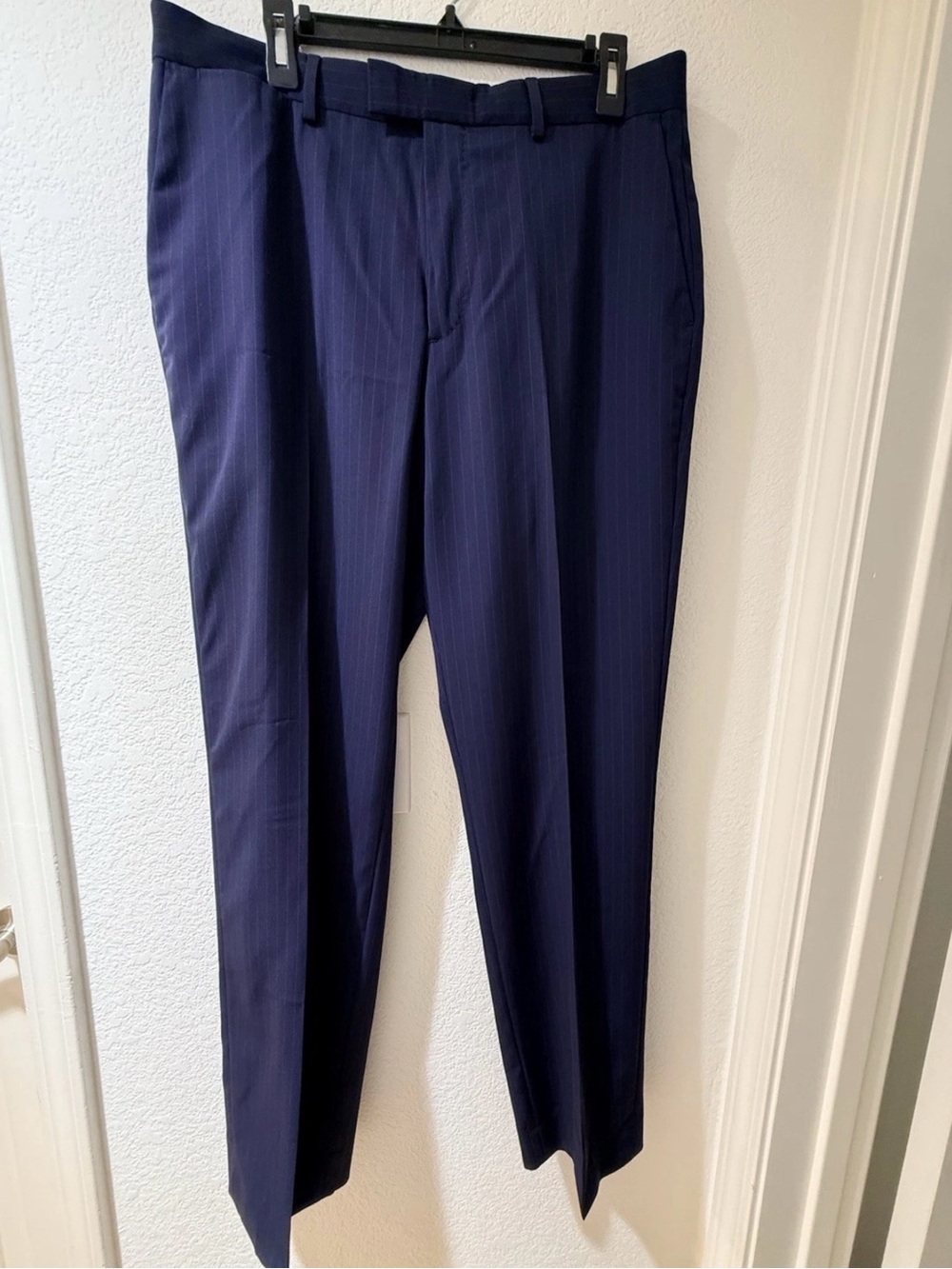 Banana Republic Men’s Wool Dress Pants 34x34 Navy Pinstripe Marzotto Super 130s